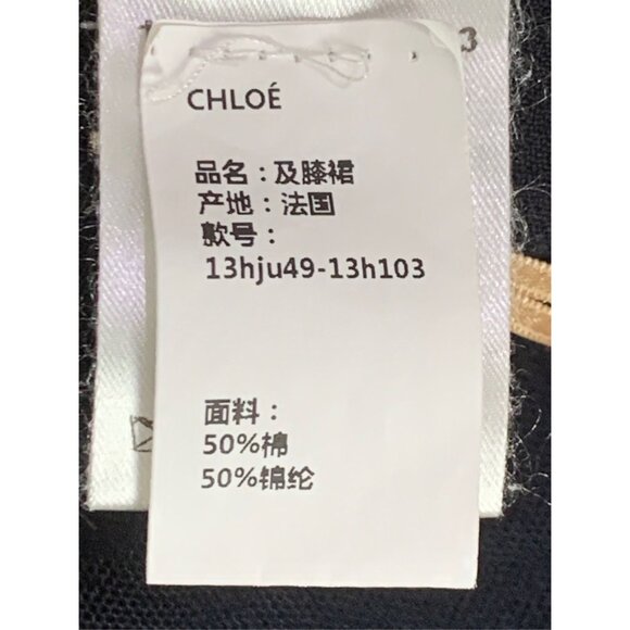 Chloé Black Polka Dot Lace A-Line Skirt With Transparent Gauze Hem - Picture 4 of 5